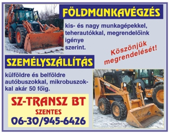 Földmunkavégzés, személyszállítás.