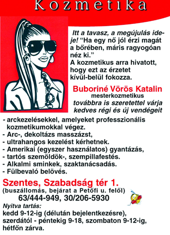 Buboriné Vörös Katalin ajánlata. 