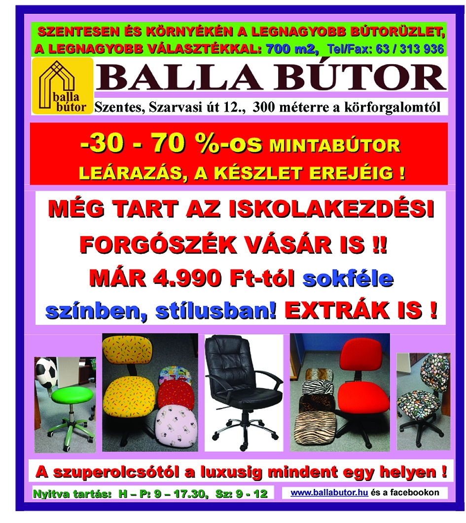 A Balla Bútor Áruház extra kedezményei.