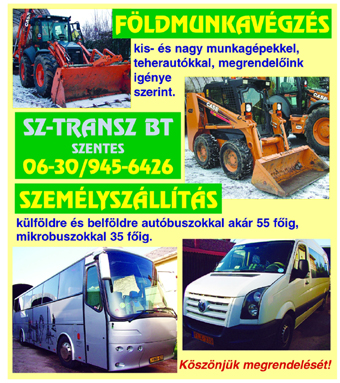 Személyszállítás és földmunkák.